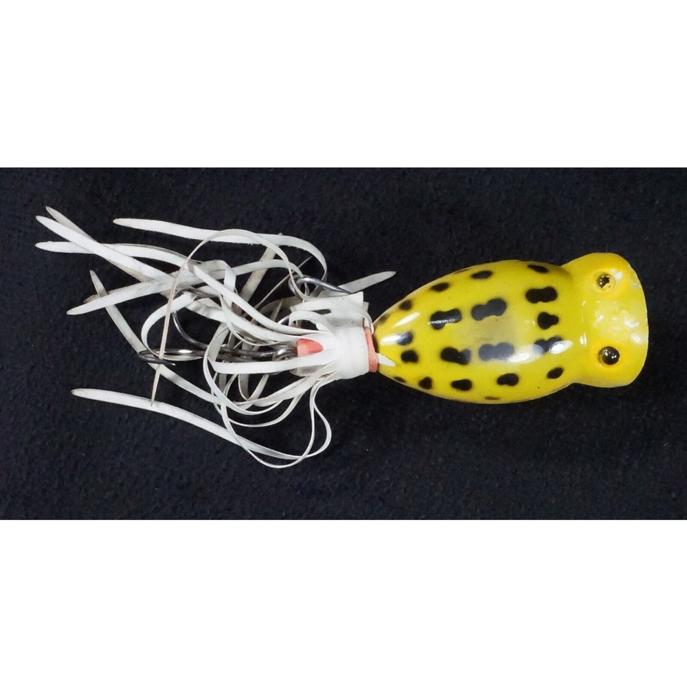 Fred Arbogast Hula‎ Popper 1/4 oz Yellow Frog Vintage Topwater Fishing Lure Box